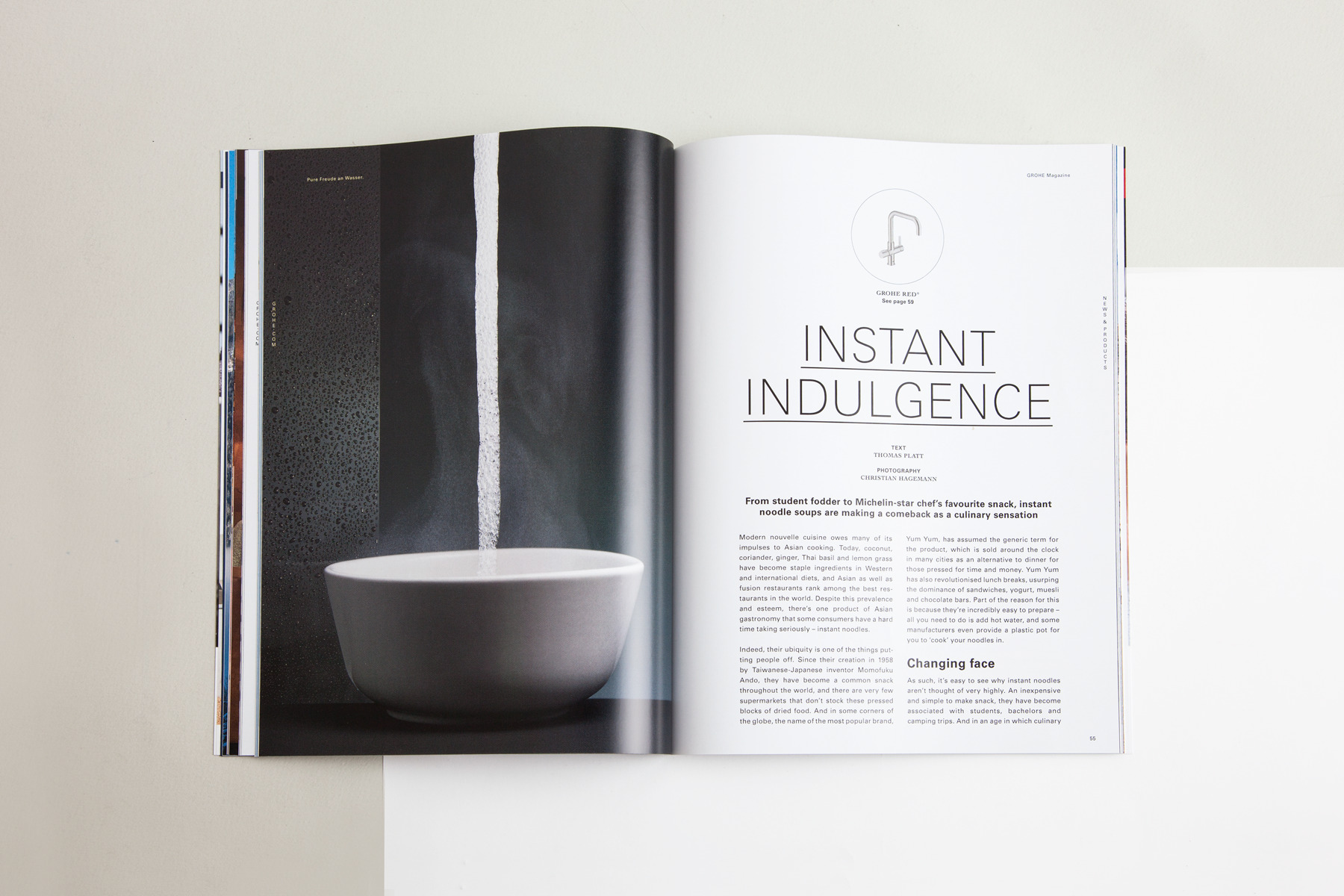 GROHE Red Wasserhahn, Schale mit Wasser – GROHE Magazine, Art Direction: Faible Creative