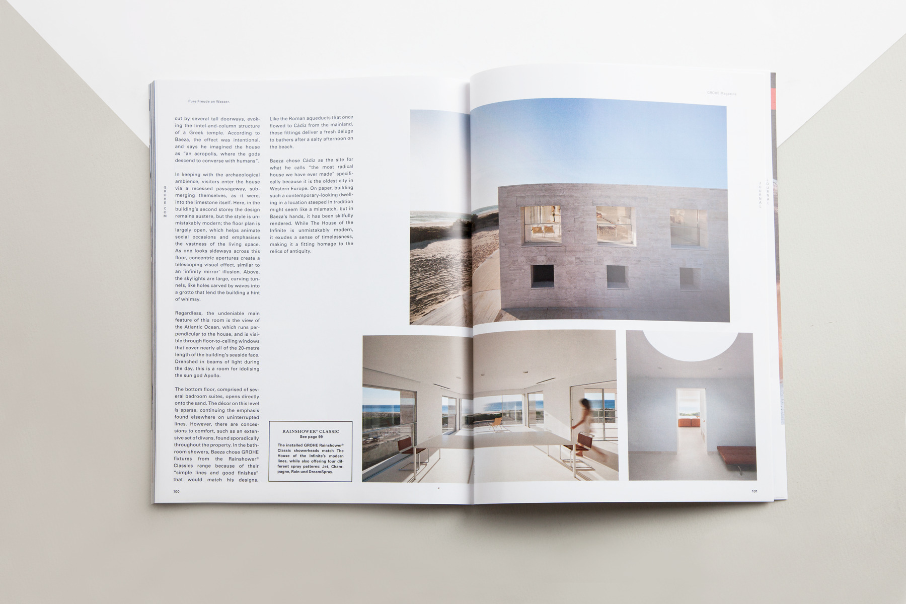 House of the Infinite, Fassade und Interieur – GROHE Magazine, Art Direction: Faible Creative