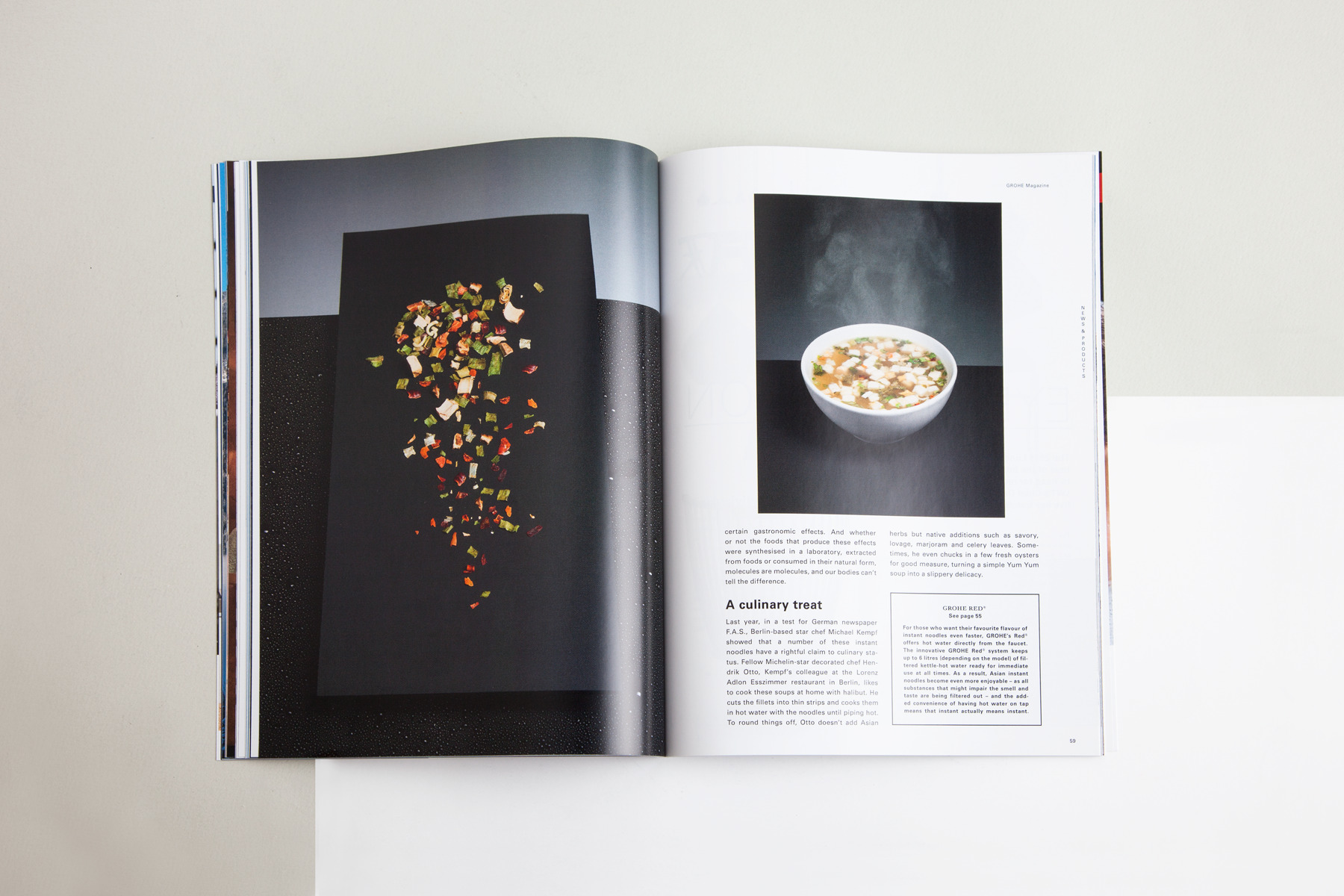 Nudelsuppe Food Styling, GROHE Magazine – Editorial Design & Art Direction: Faible Creative